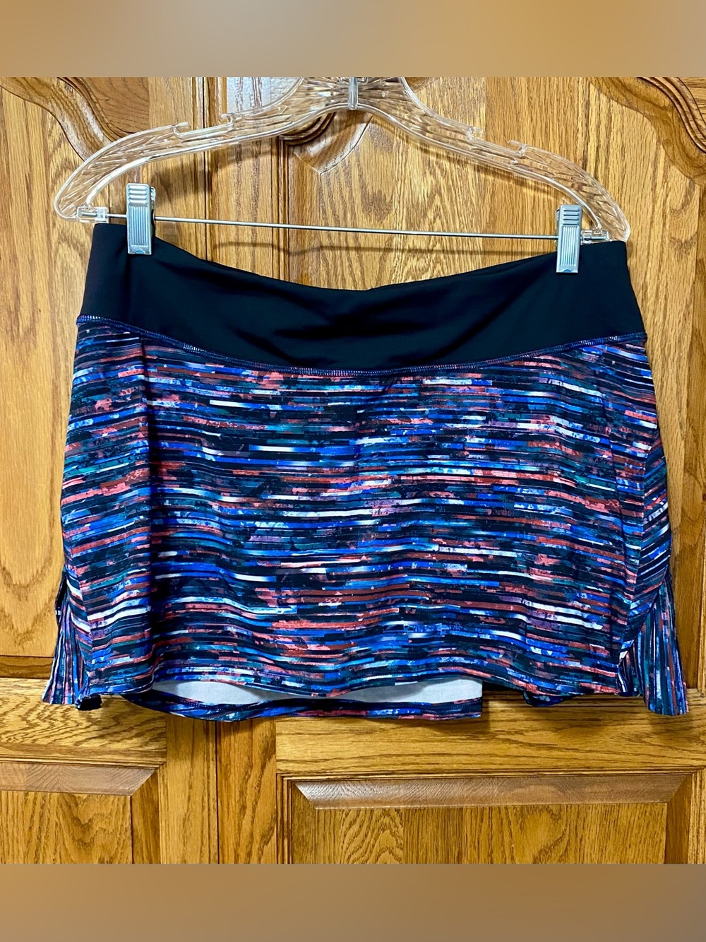 Lululemon Play Off The Pleats Mid Rise Skirt Sz 10 Hinshu Alpine White Multi